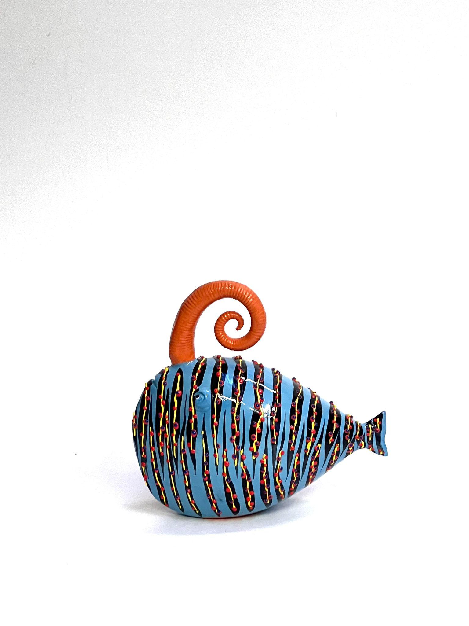Contemporary Ceramic Multicolor Fish Handmade in Italy, Choose Your Style! New Creation, 2023 For Sale