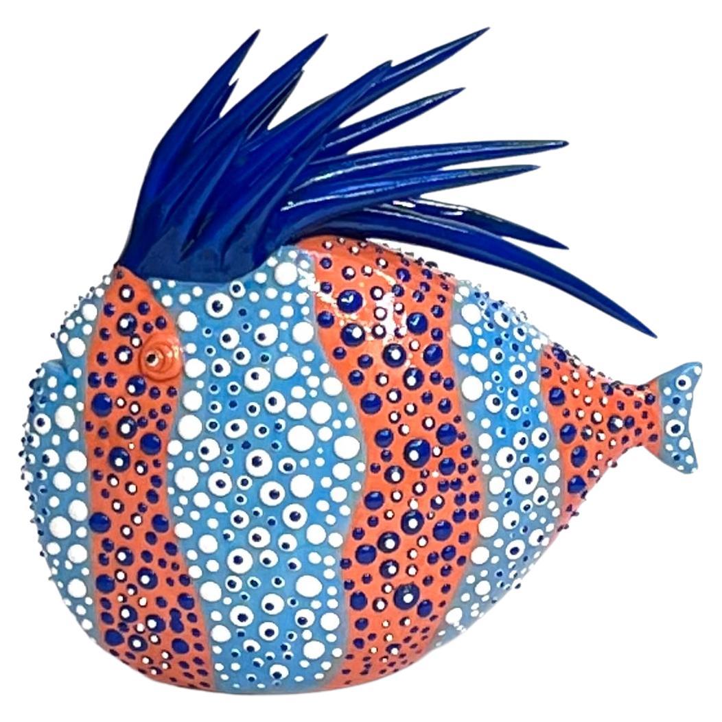 Mehrfarbige Keramik-Fisch handgefertigt in Italien, wählen Sie Ihren Stil! Neues Creation, 2023