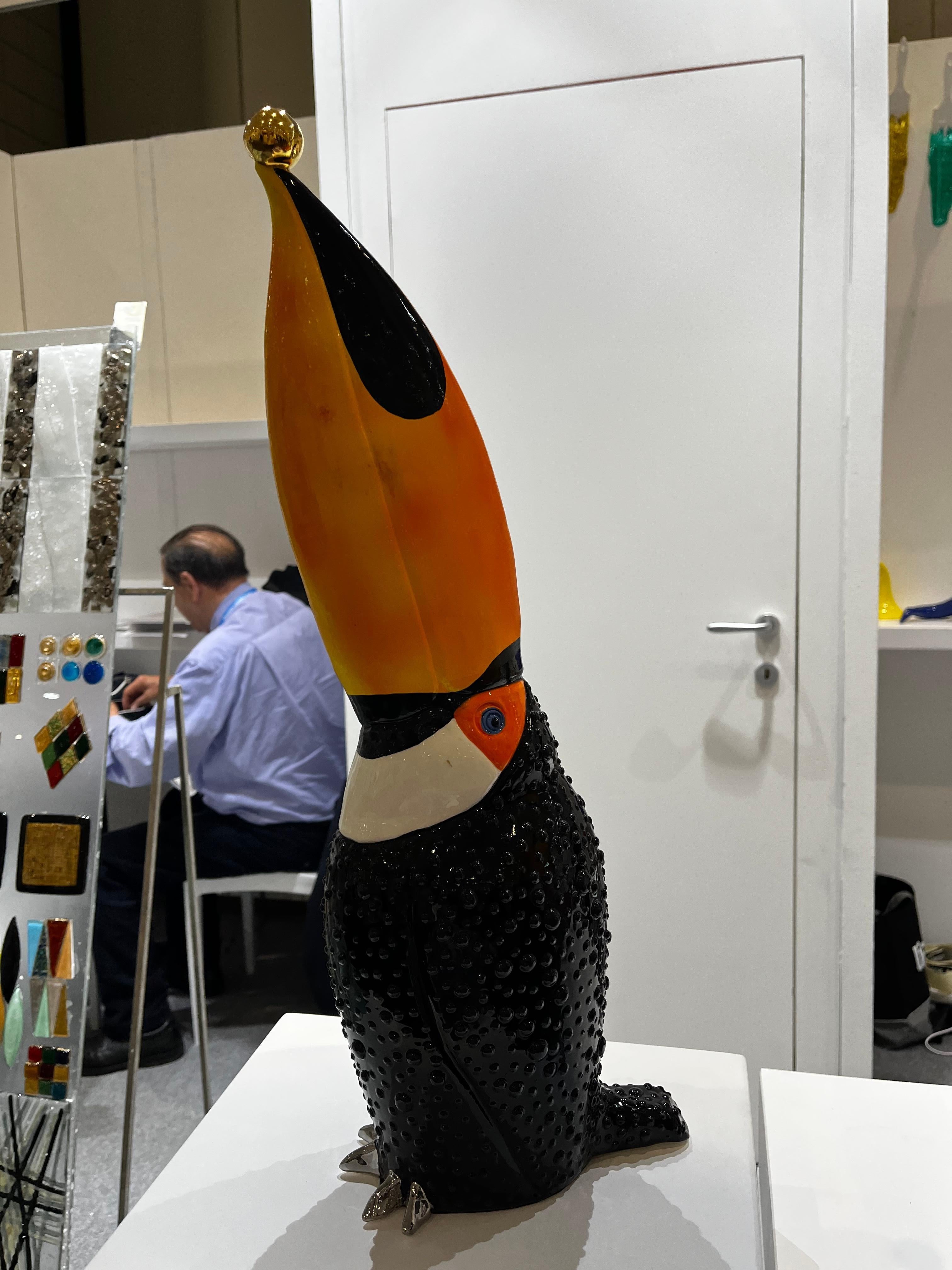 Keramik Multicolor Toucan Couple Handgefertigt in Italien, maßgeschneidert! Neues Creation, 2023 im Angebot 3