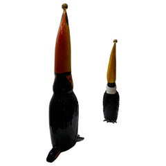 Ceramic Multicolor Toucan Couple Handmade in Italy, Bespoke! New Creation, 2023