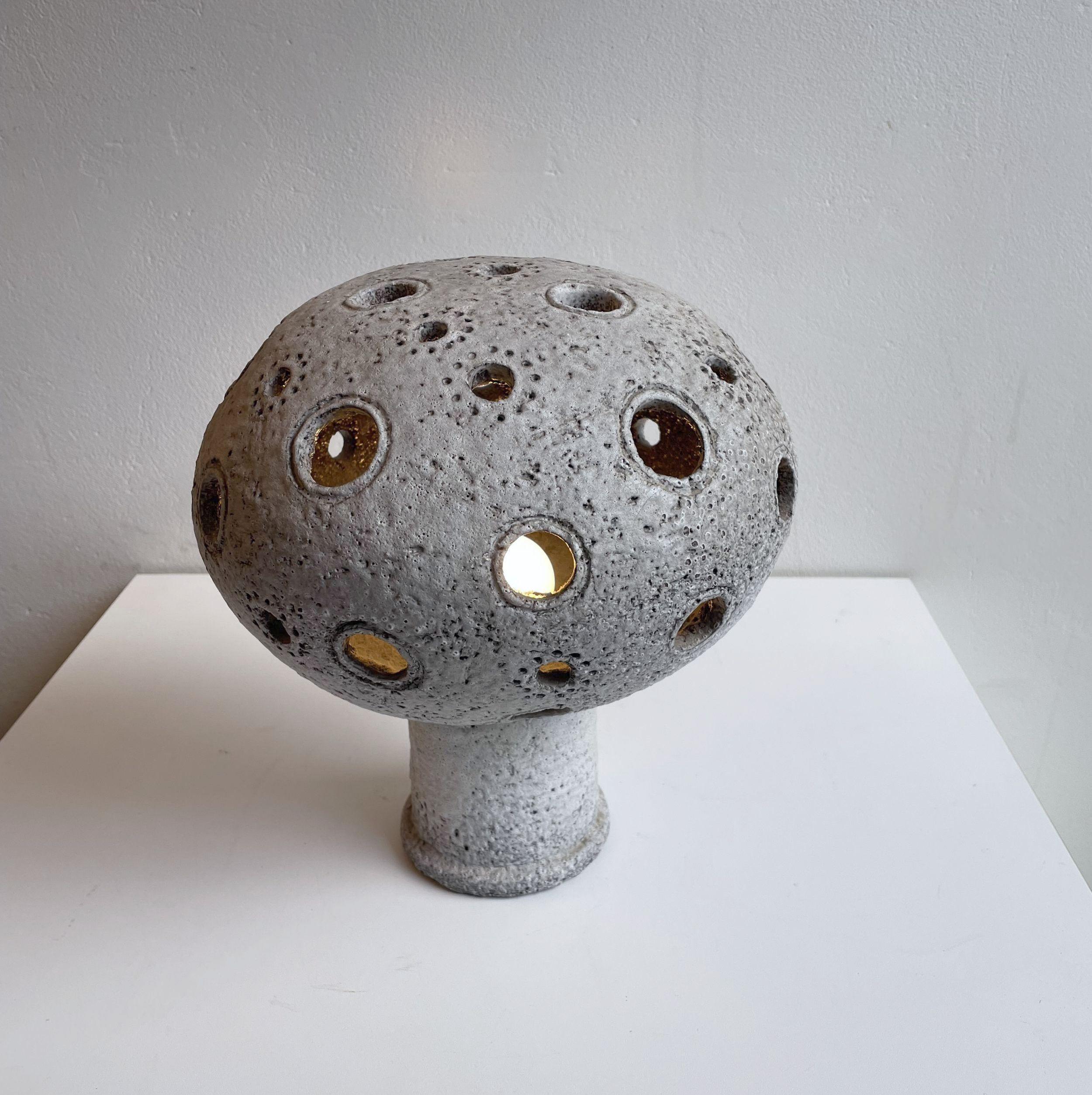 Lampe champignon en céramique par Hannie Mein en vente 1