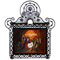 Cerámic Nativity and Iron Hand-Forged Metal