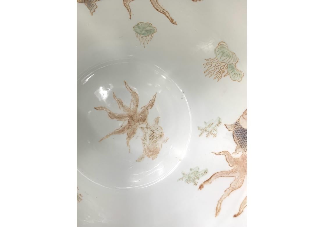 Keramische Muschel Ozeanisch Chinesisch Fisch Schale Jardiniere Pflanzer im Angebot 3