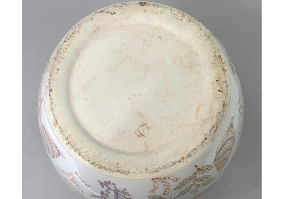 Keramische Muschel Ozeanisch Chinesisch Fisch Schale Jardiniere Pflanzer (Asiatisch) im Angebot