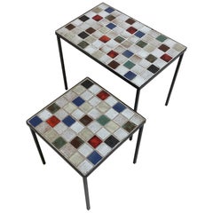 Ceramic Nesting Tables, Attributed to Mado Jolain, circa 1950, France