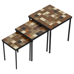 Ceramic nesting tables by Mado Jolain, France 1960