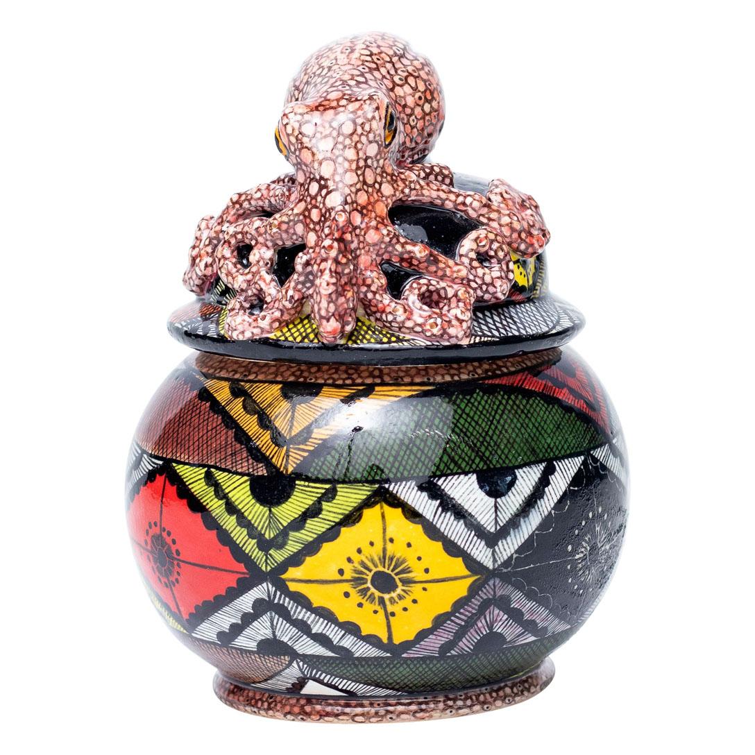 Ceramic Octupus Jewelry Box  , hand made in South Africa For Sale 3
