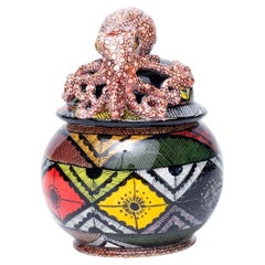 Portagioie Octupus in ceramica  , realizzato a mano in Sudafrica