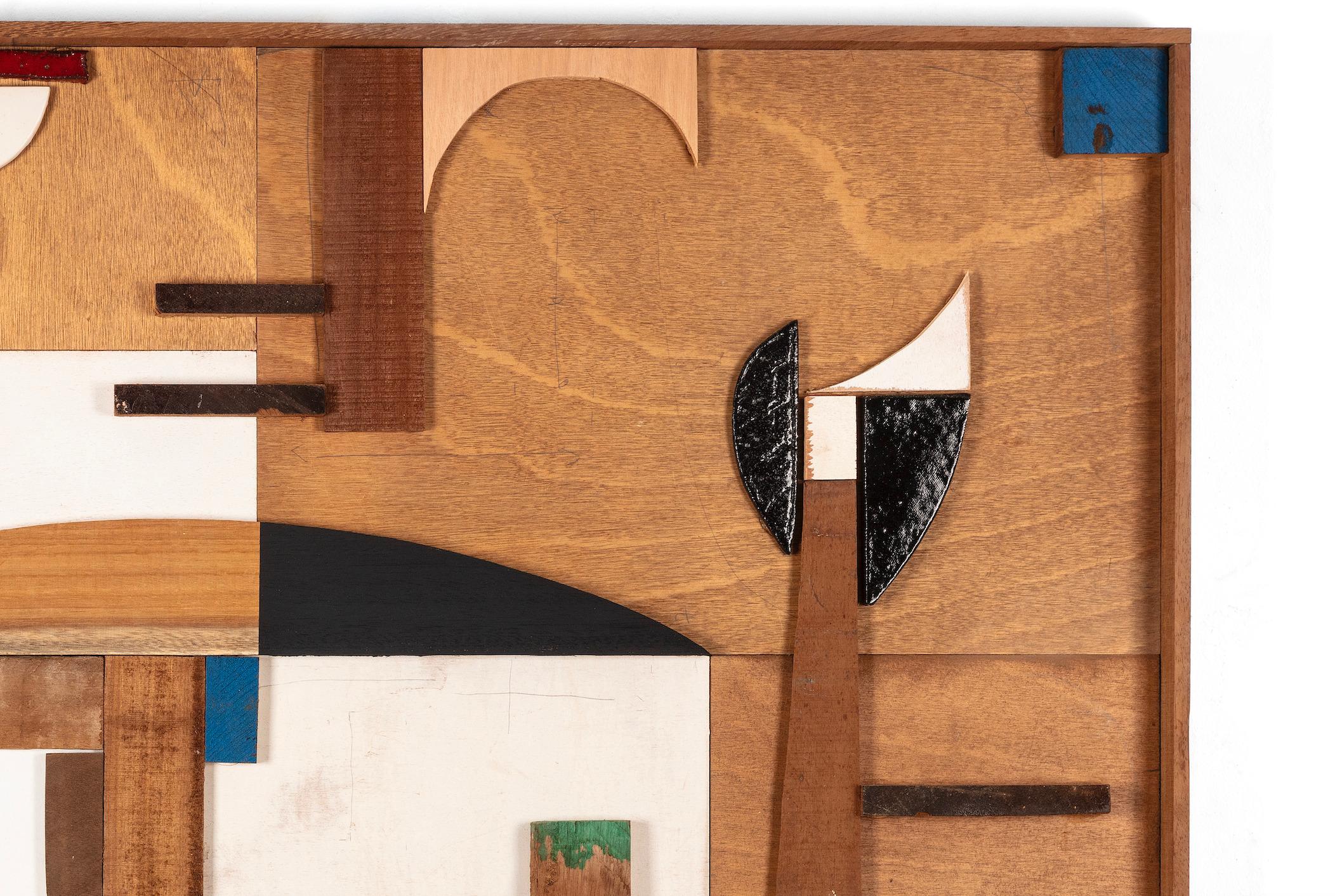 Ceramic on wood collage relief ELEMENTS by Natalie Rich-Fernandez, 2024 In New Condition For Sale In Santa Gertrudis, Baleares