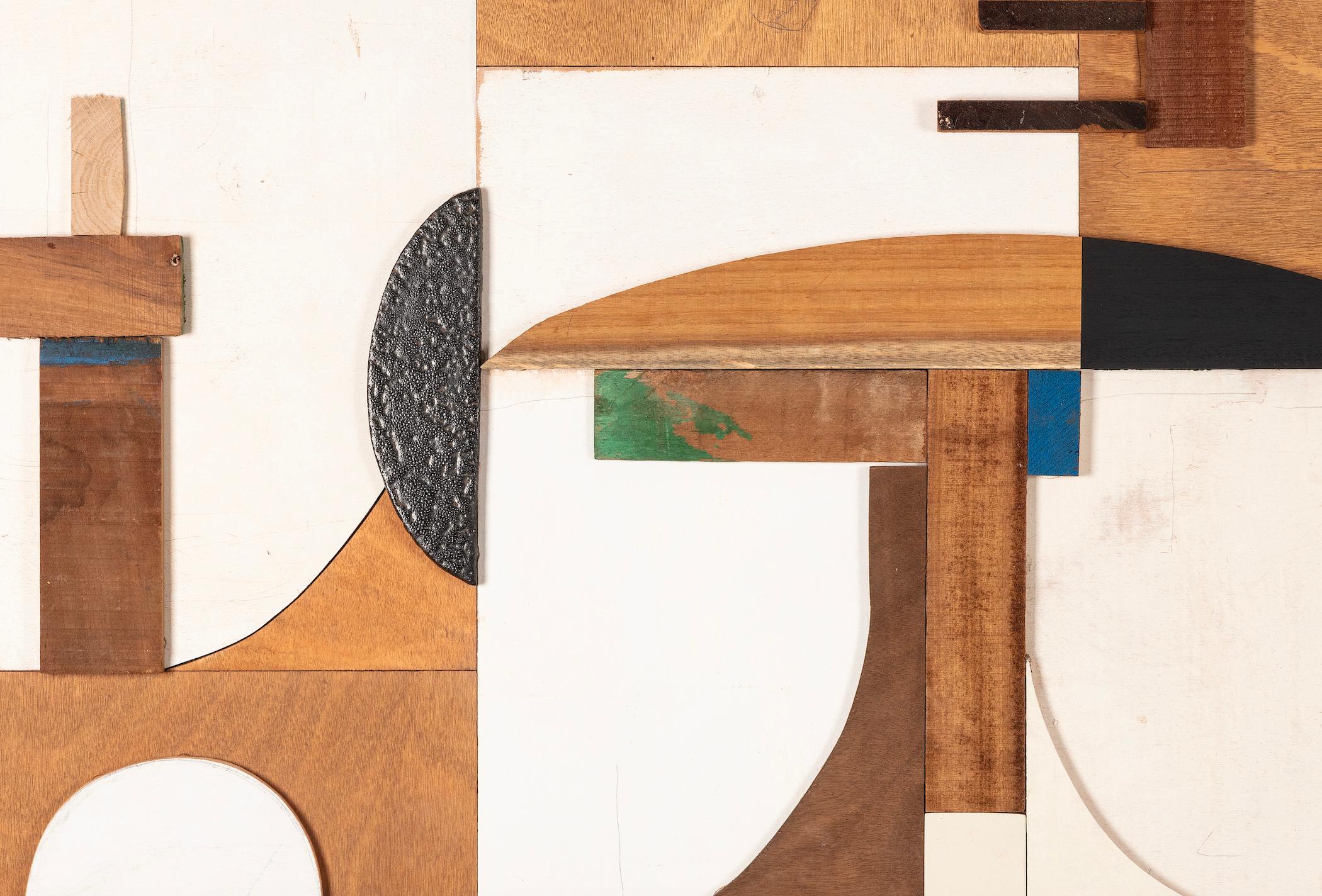 Contemporary Ceramic on wood collage relief ELEMENTS by Natalie Rich-Fernandez, 2024 For Sale