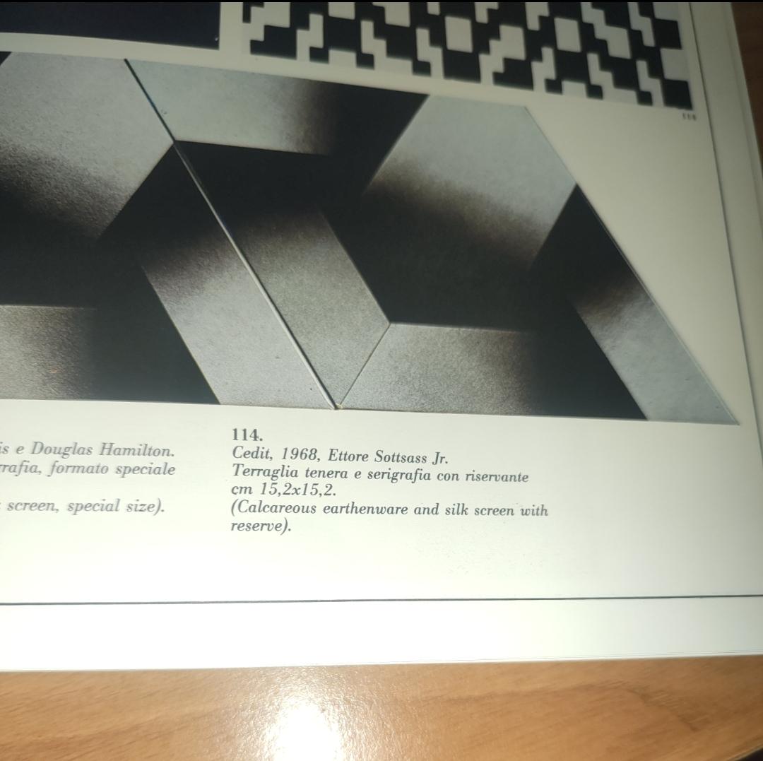 Baldosa óptica de cerámica diseñada por Ettore Sottsass para Cedit Ceramiche, 1968 en venta 1
