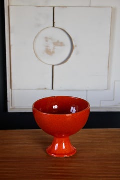 Jarrón de cerámica naranja estilo Dani Ruelland