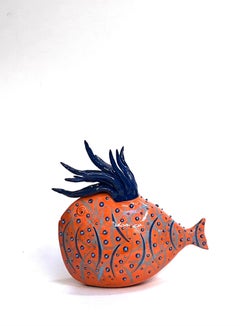 Ceramic Orange Fish Handmade in Italy, centerpiece, bespoke, choose one
