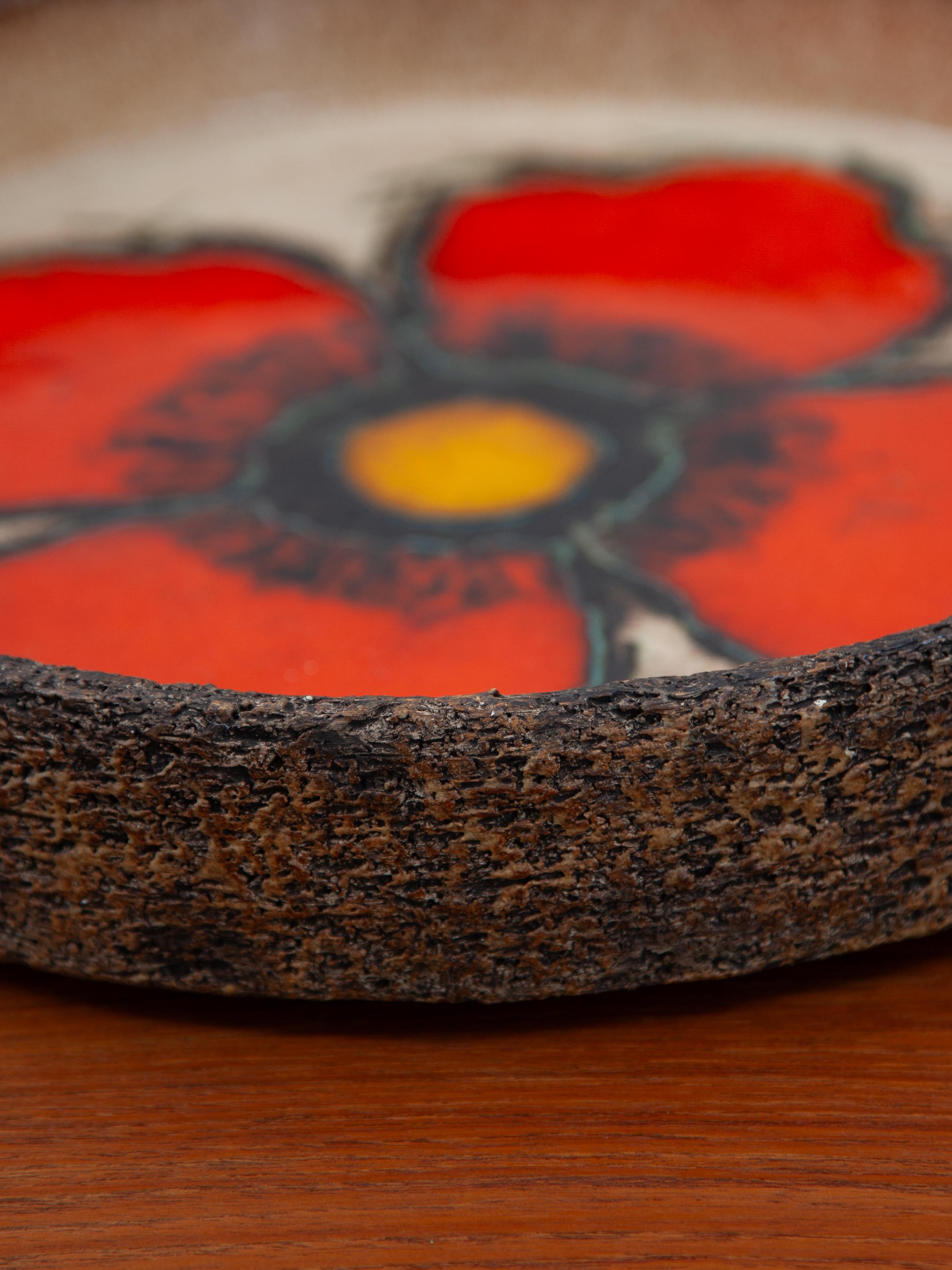 Ciotola di fiori arancioni in ceramica disegnata negli anni '60 da Jan Van Erpe, Paesi Bassi in vendita 2