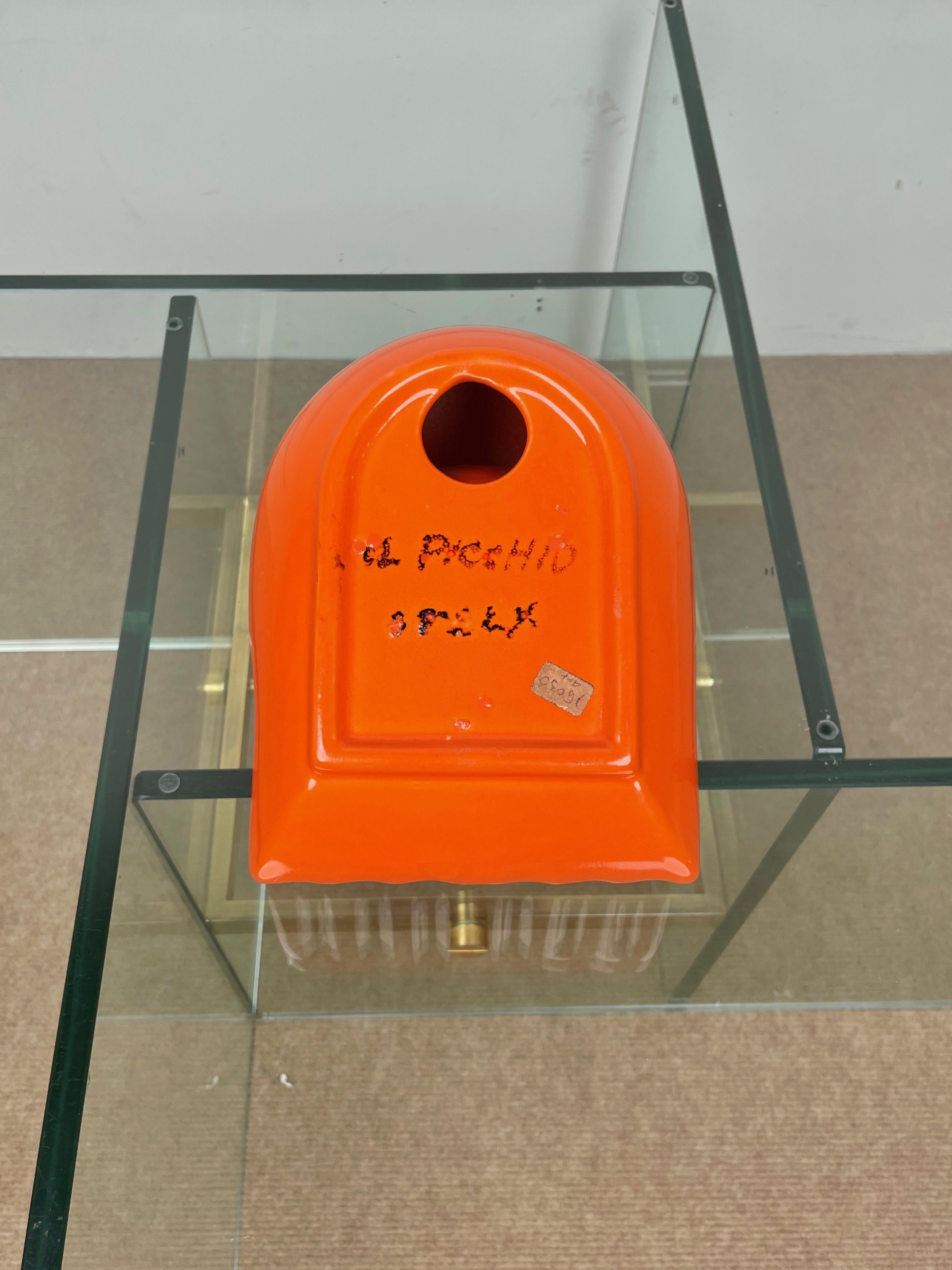 Ceramic Orange Vide Pocket Emptier Enzo Bioli for il Picchio, Italy, 1970s 6