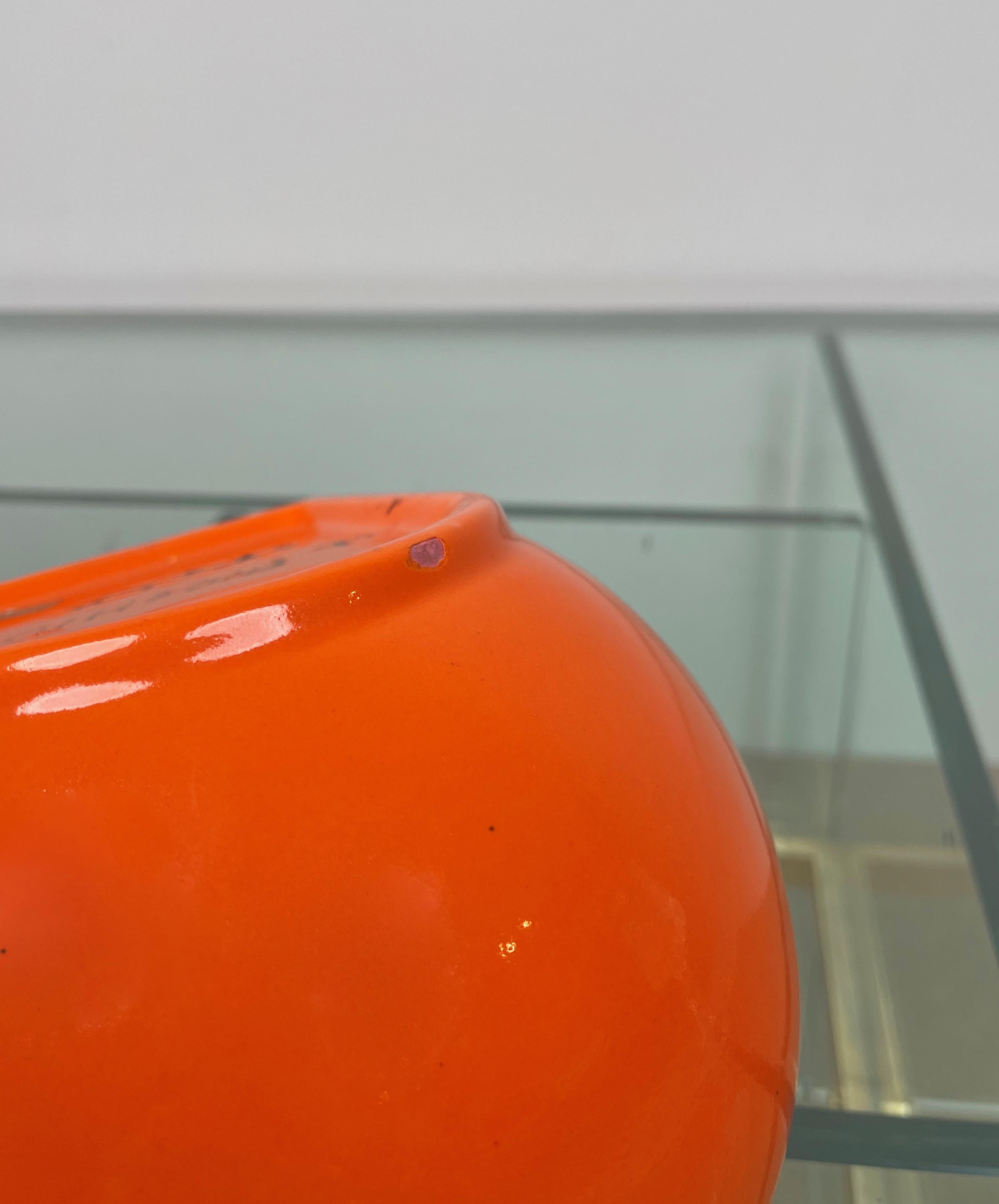 Ceramic Orange Vide Pocket Emptier Enzo Bioli for il Picchio, Italy, 1970s 10