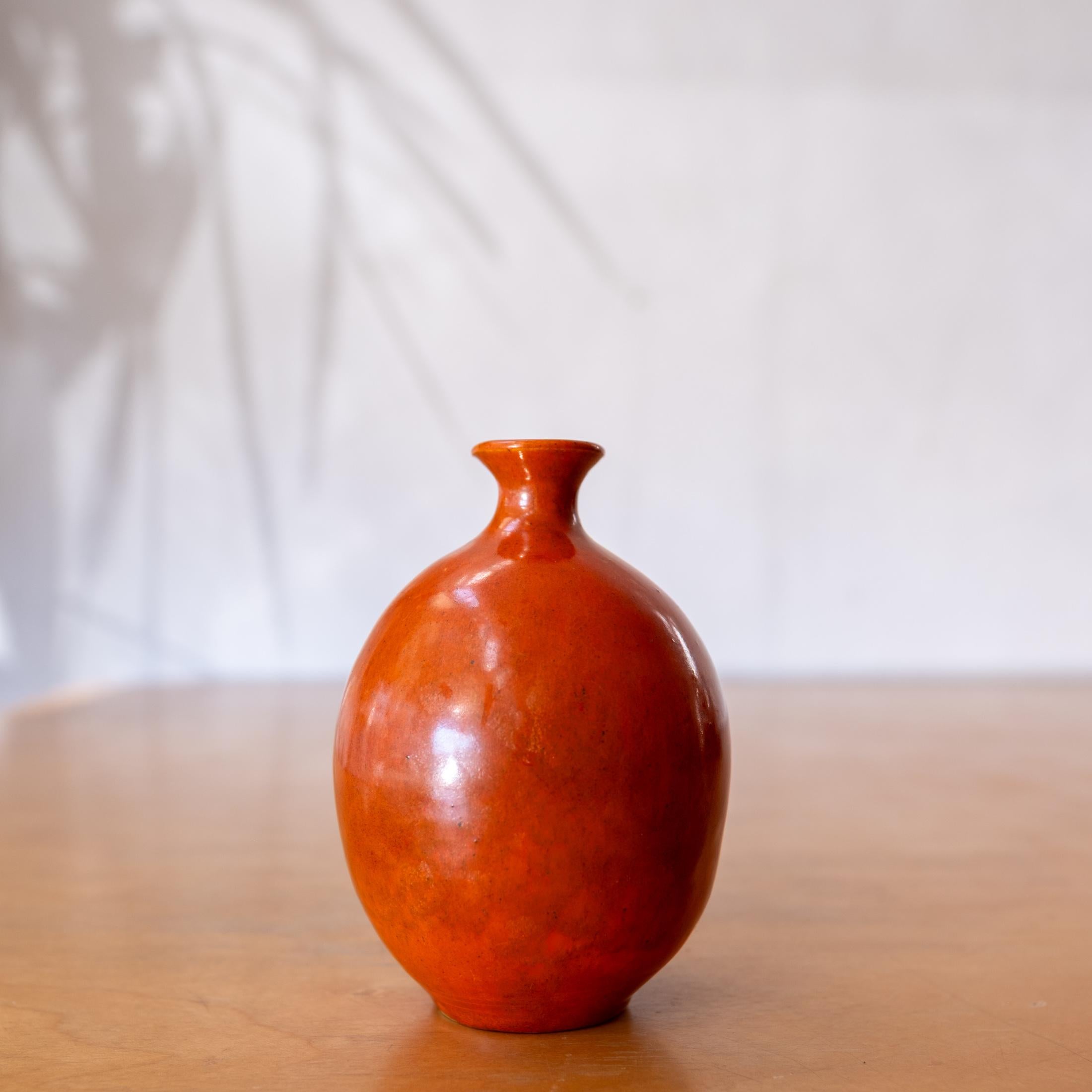 Ceramica Vaso in ceramica arancione Francia 1960 in vendita