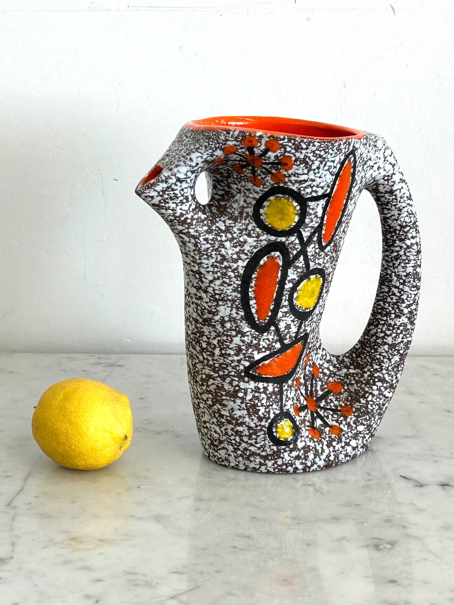 Keramik-Orangeade-Set von Dominique Marino, Le Vaucour, Vallauris, um 1960 (Emailliert) im Angebot