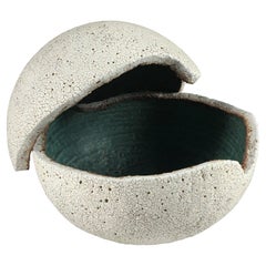 Ceramic Orb Covered Vessel with Inner Glaze by Yumiko Kuga