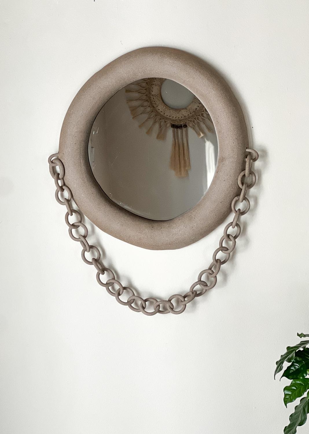 American Ceramic organic modern mirror For Sale