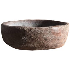 Ceramic Oval Bowl in a Primitive Style from Mexico