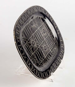 Ceramic Oval Dish with Suns