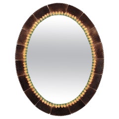 Espejo oval de cerámica, España, años 60