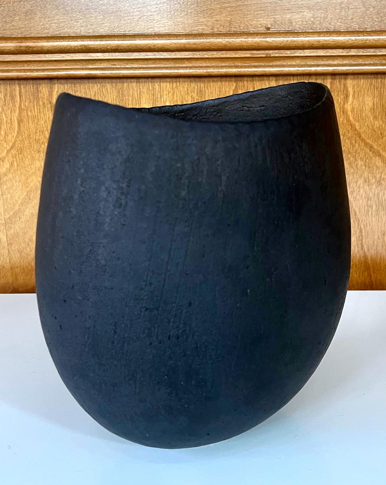 English Ceramic Oval Vessel by British Studio Potter John Ward For Sale