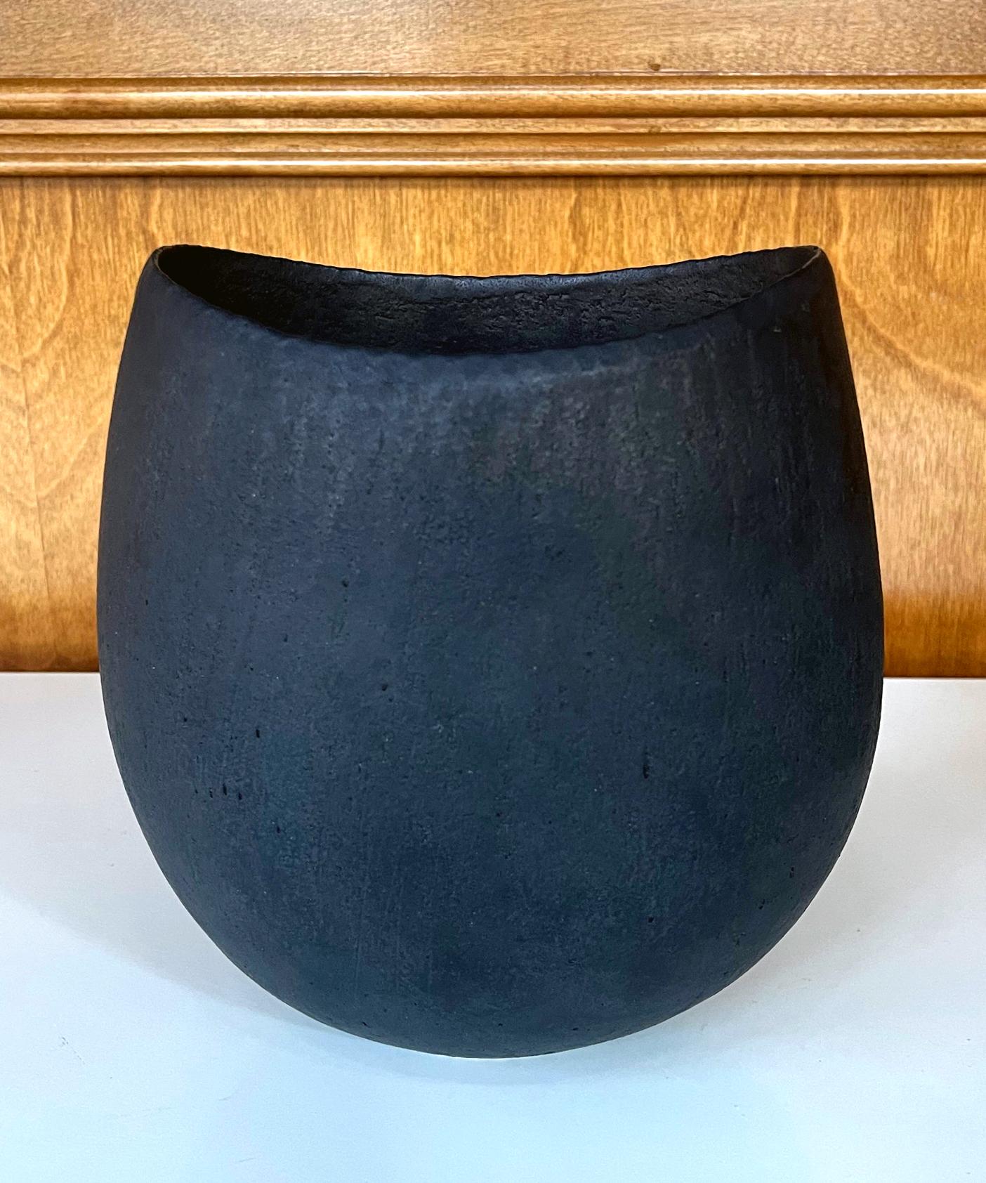 Glazed Ceramic Oval Vessel by British Studio Potter John Ward For Sale