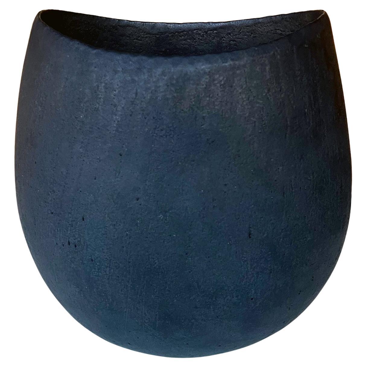 Ceramic Oval Vessel by British Studio Potter John Ward For Sale