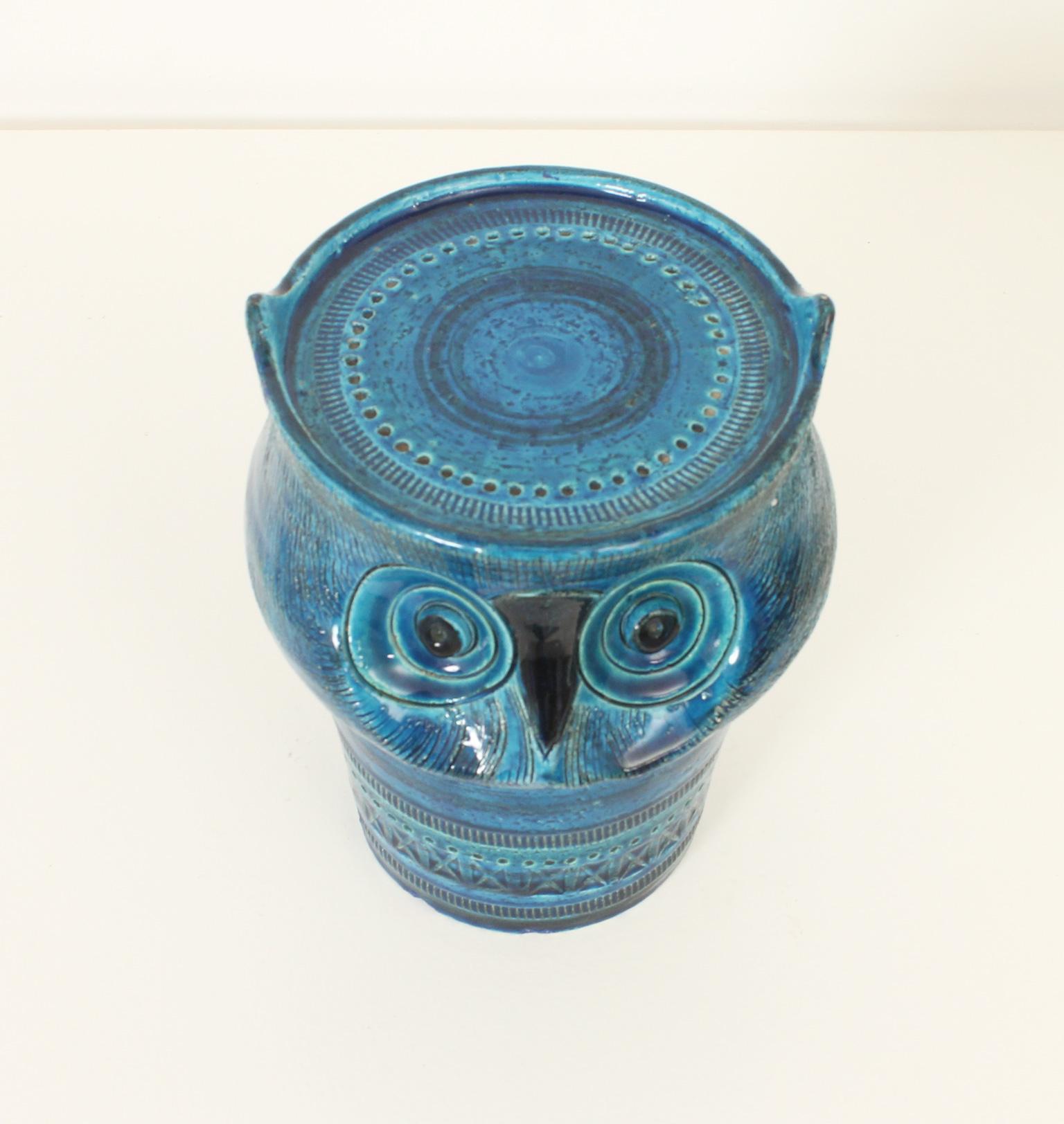 Mid-20th Century Ceramic Owl by Aldo Londi for Bitossi, Italy, 1960's For Sale