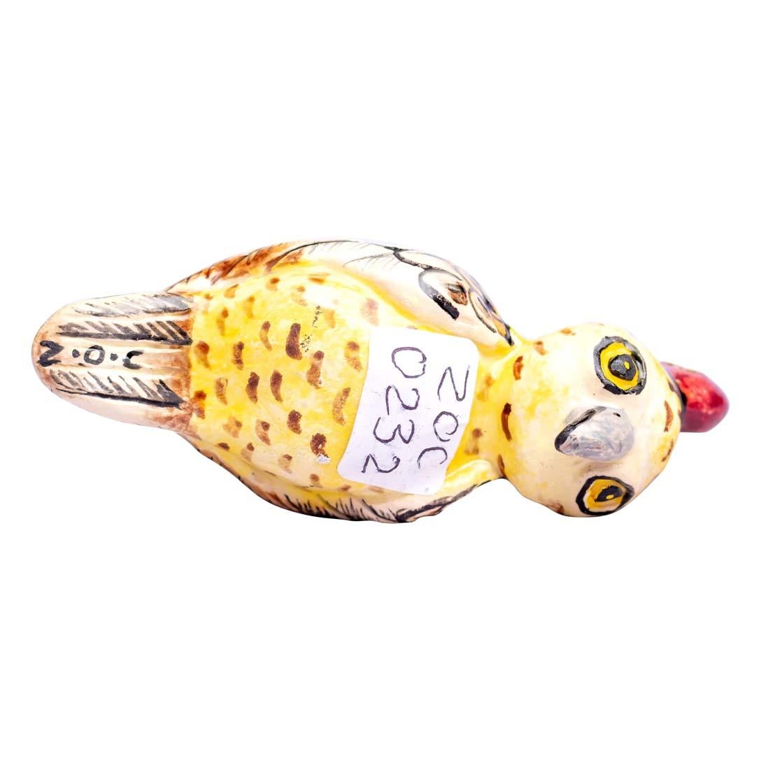 Ceramic Owl Ornament  , hand made in South Africa In Excellent Condition In North Miami, FL
