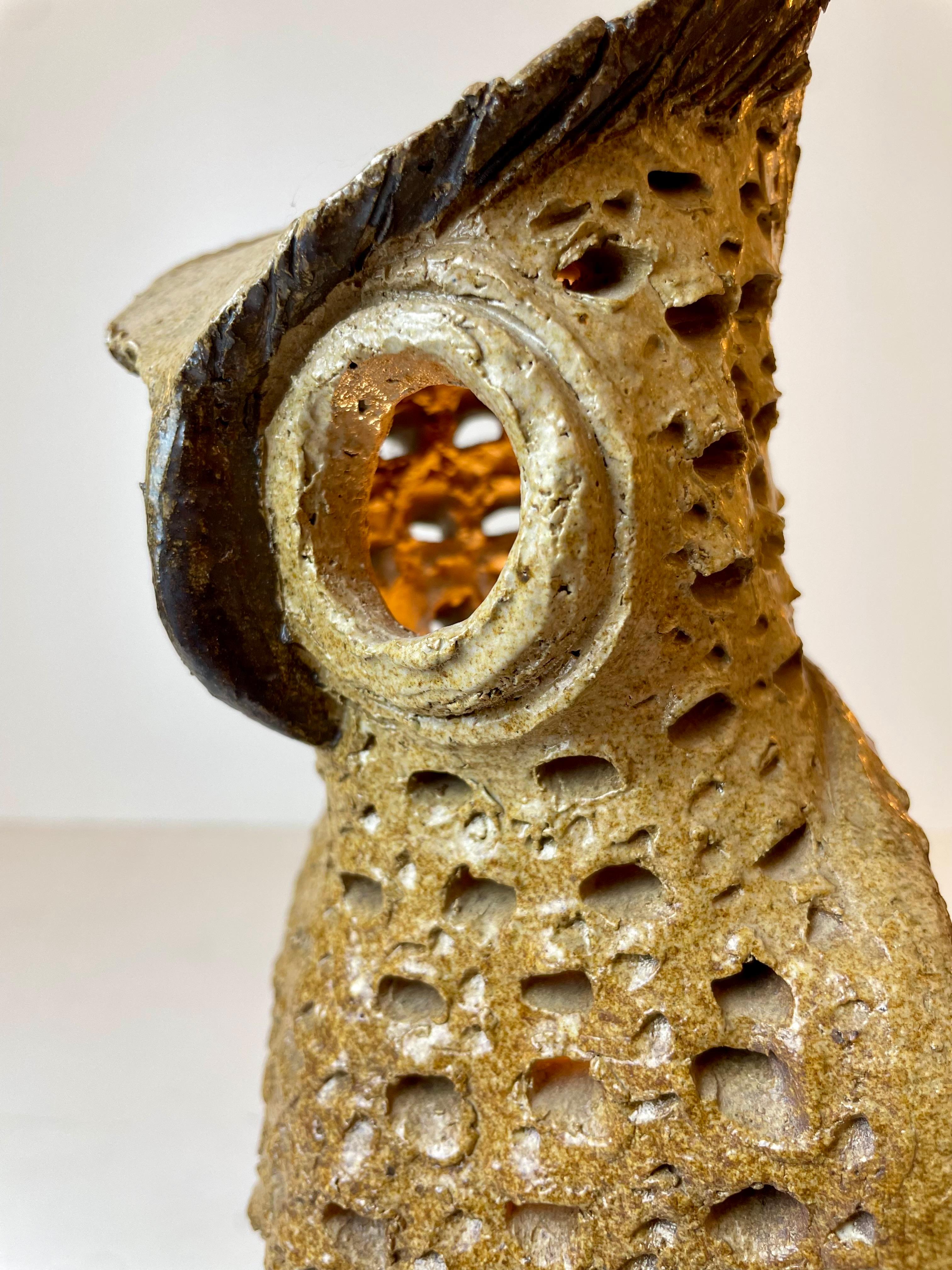 Ceramic Owl Table Lamp, 1960s For Sale 6