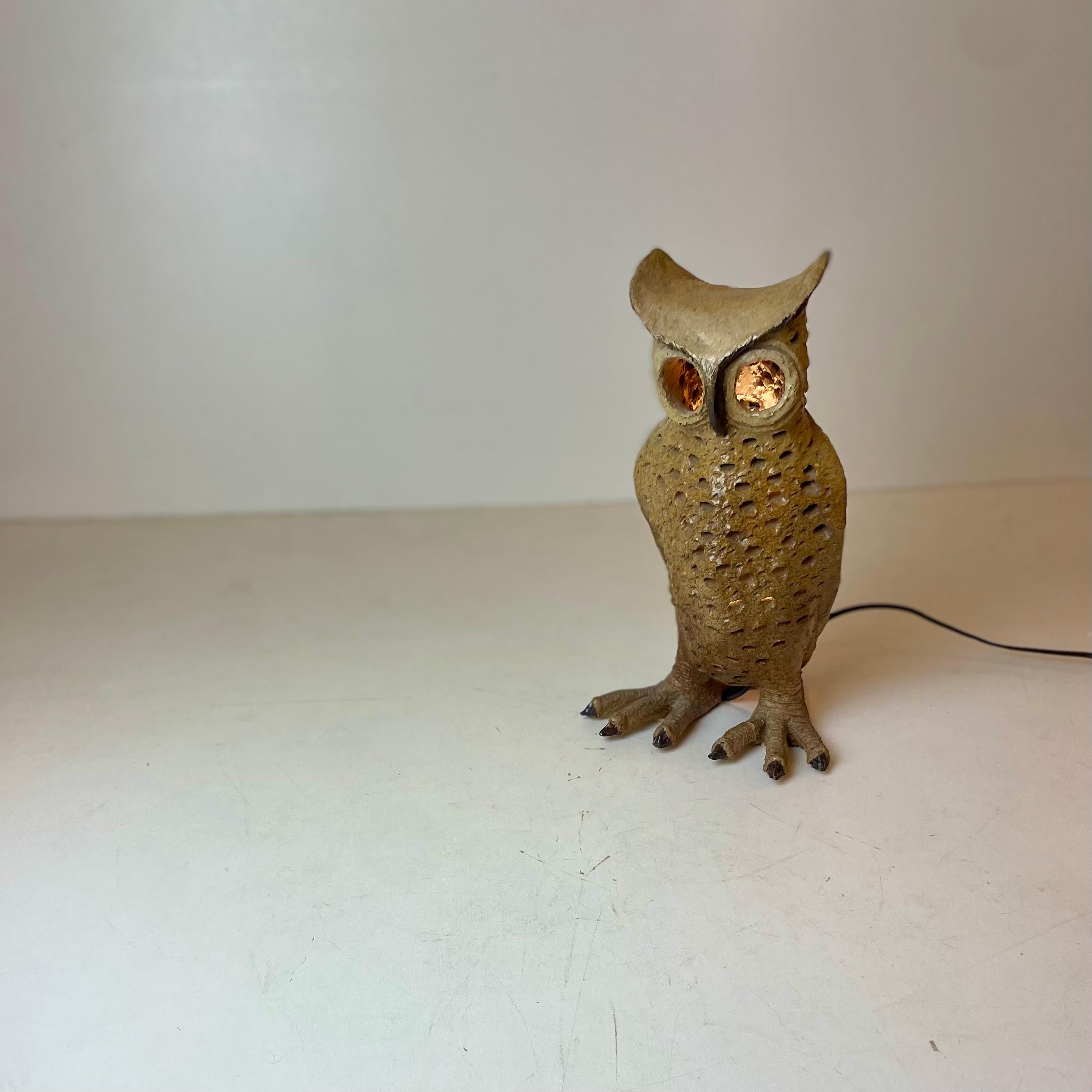 Ceramic Owl Table Lamp, 1960s For Sale 8