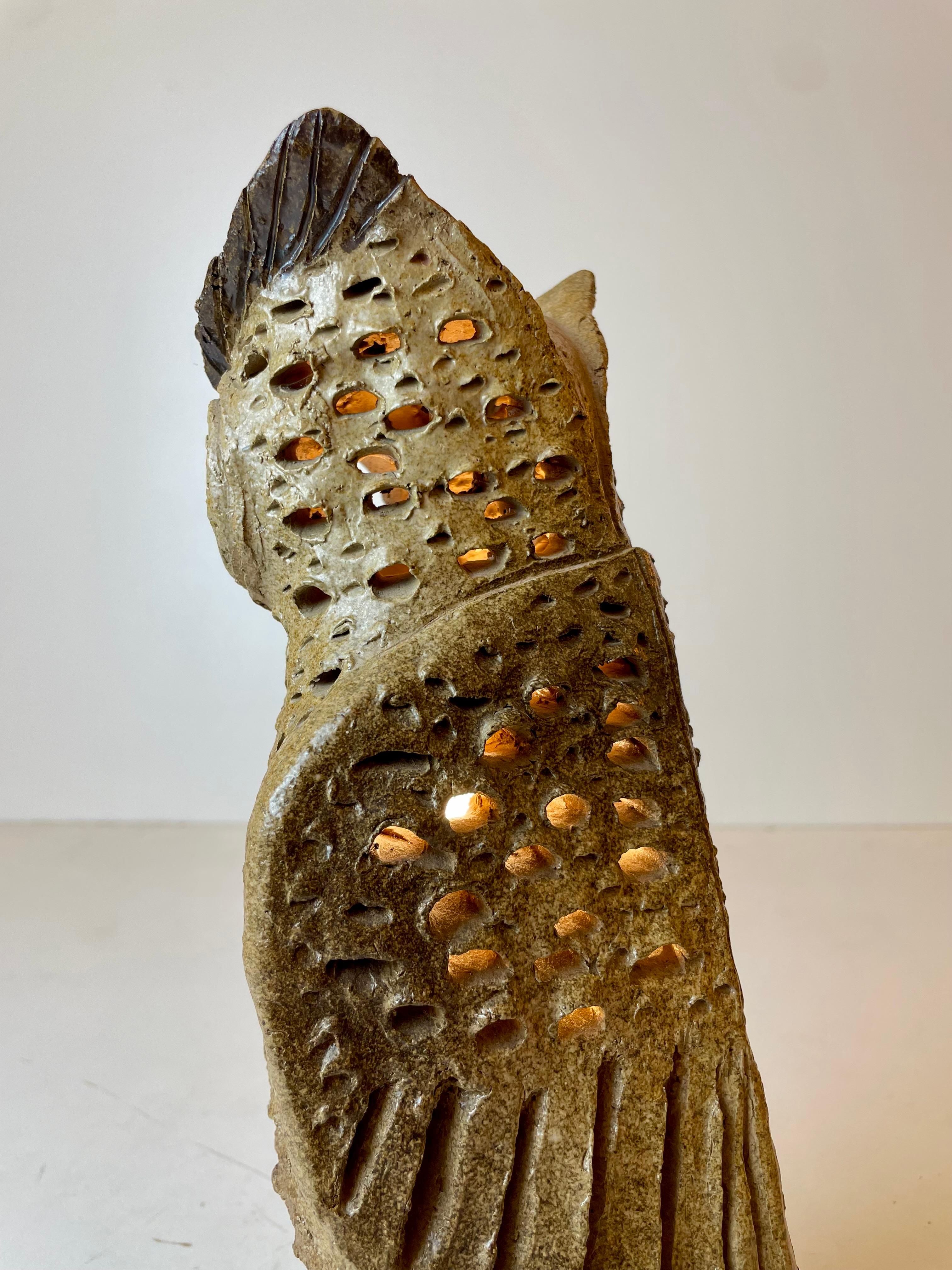 Ceramic Owl Table Lamp, 1960s For Sale 9