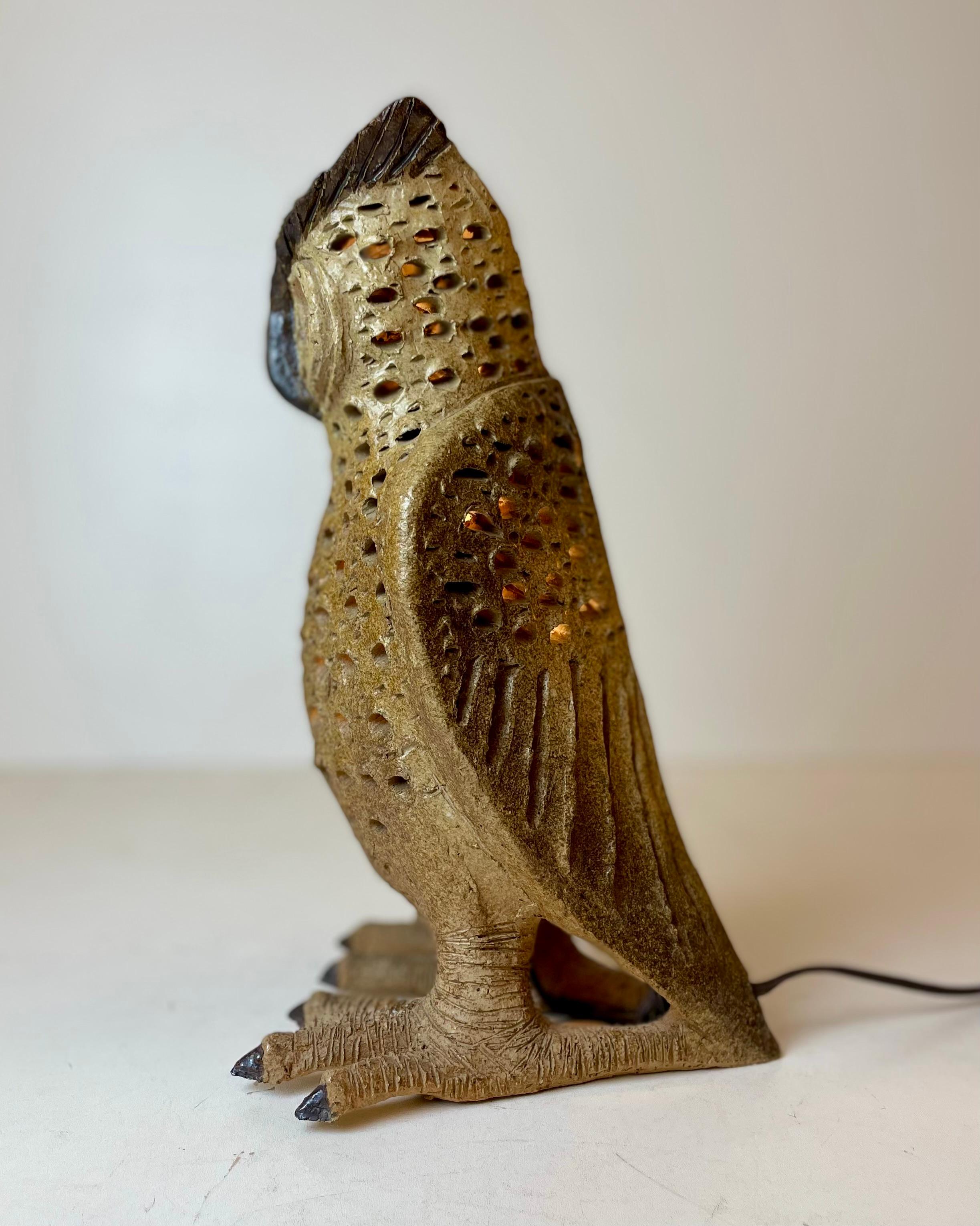 Ceramic Owl Table Lamp, 1960s For Sale 1