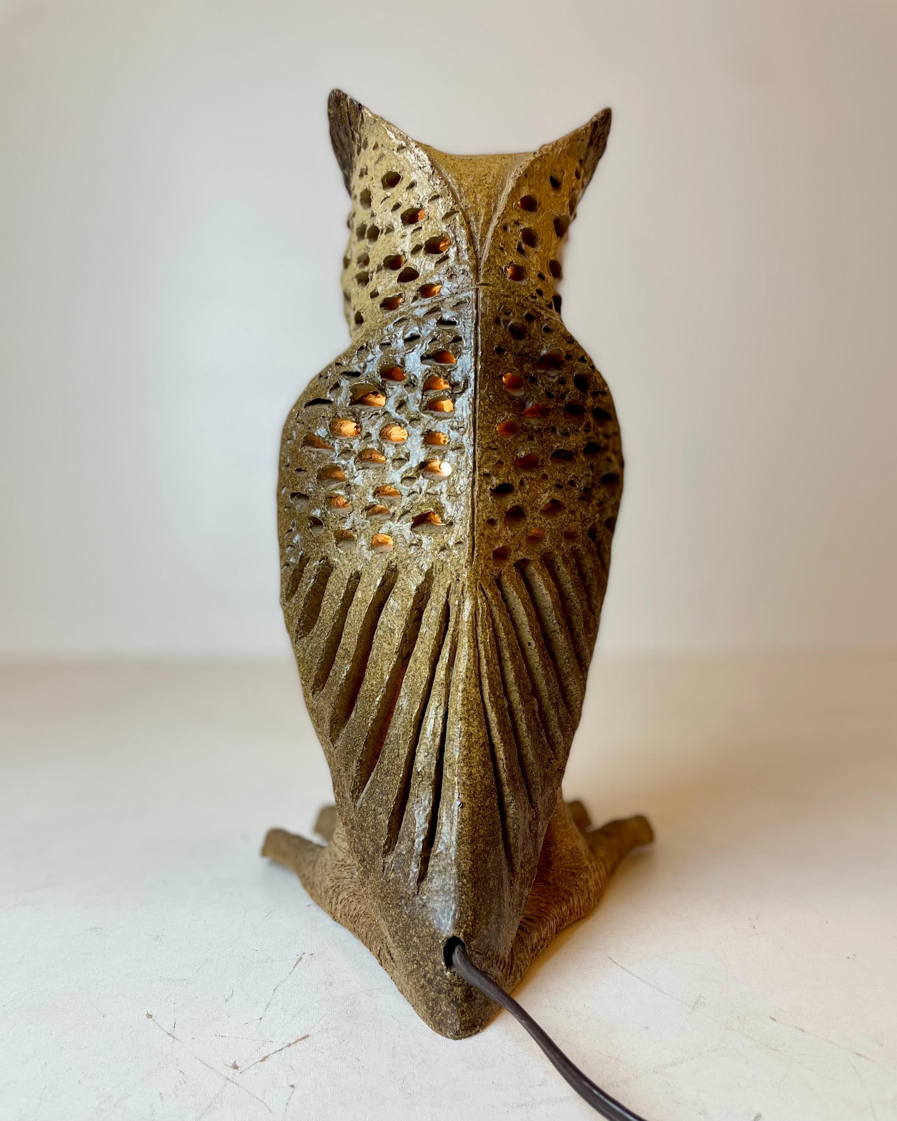 Ceramic Owl Table Lamp, 1960s For Sale 2