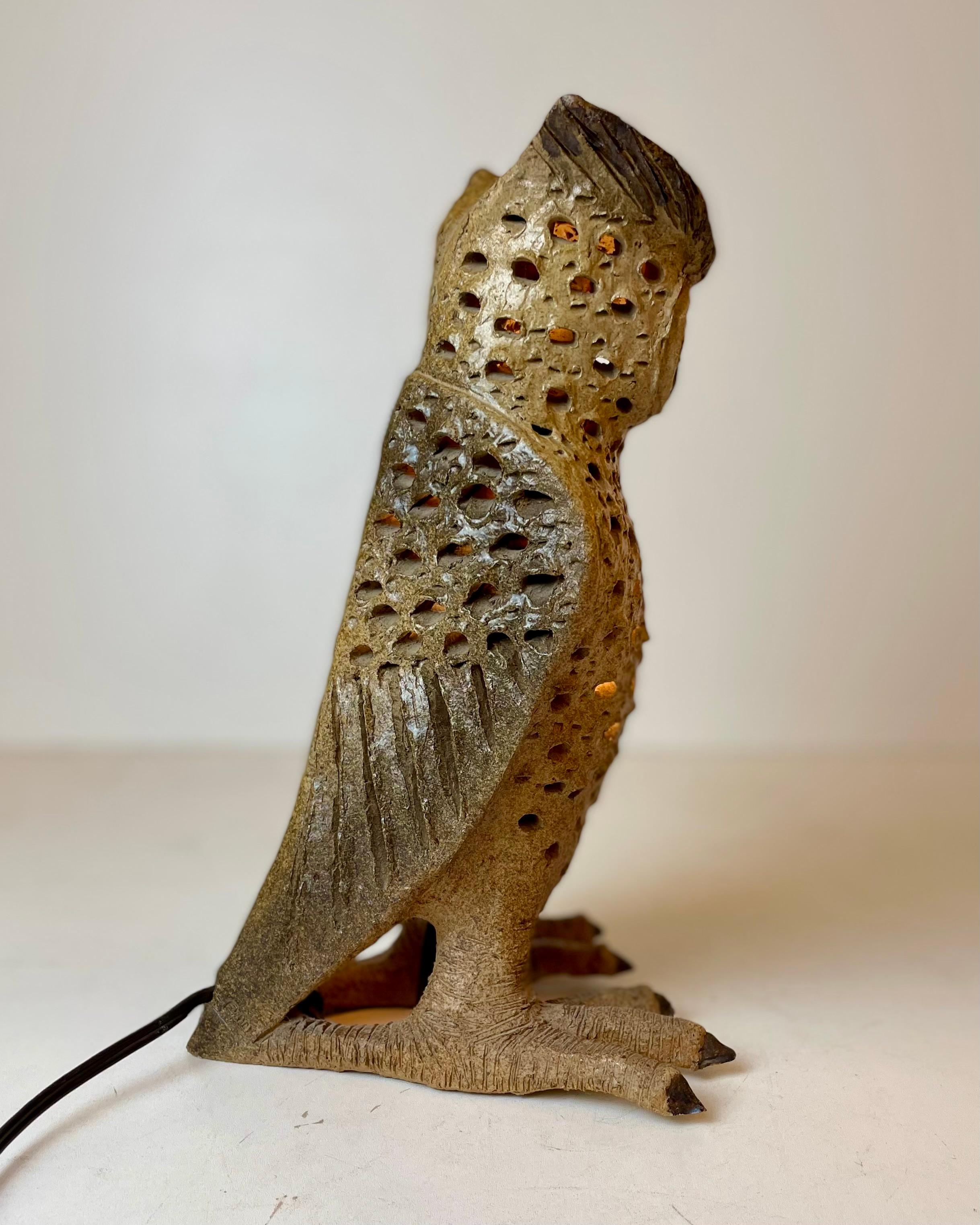 Ceramic Owl Table Lamp, 1960s For Sale 3