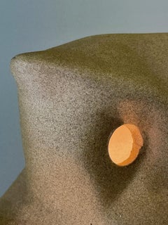 Ceramic Owl Table Lamp, French Studio Design, 1980s, Sculptural Form