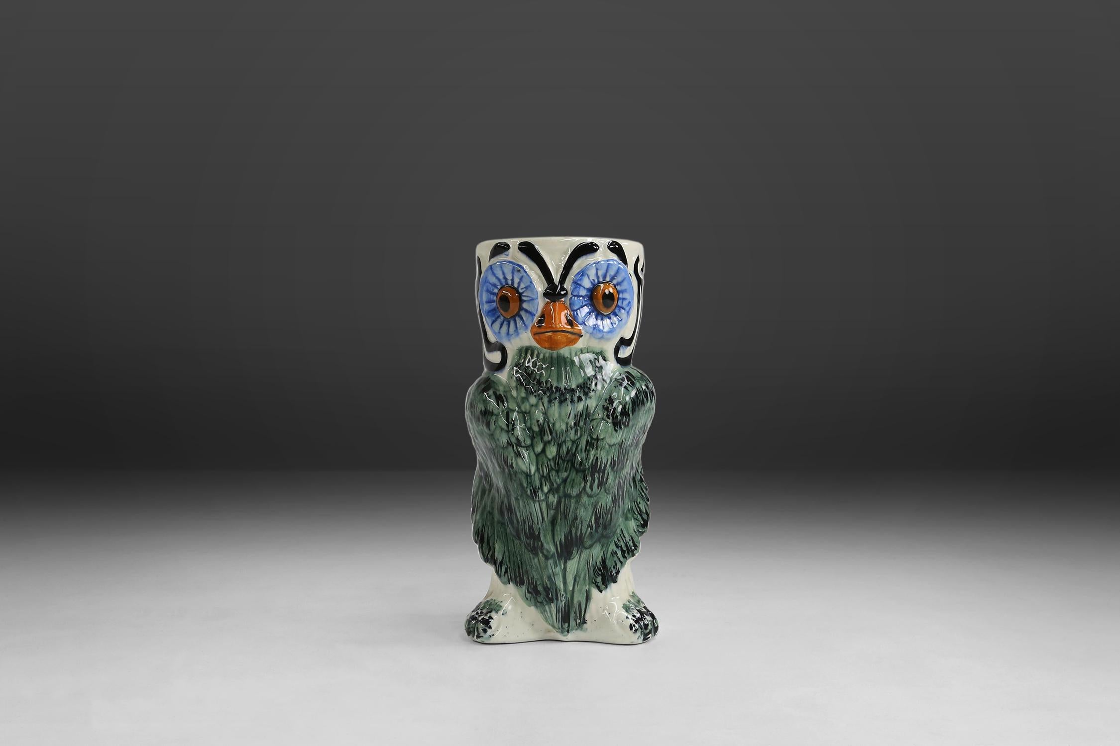 Ceramic Owl Umbrella Stand, Ca.1970 4
