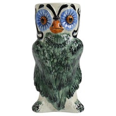 Vintage Ceramic Owl Umbrella Stand, Ca.1970