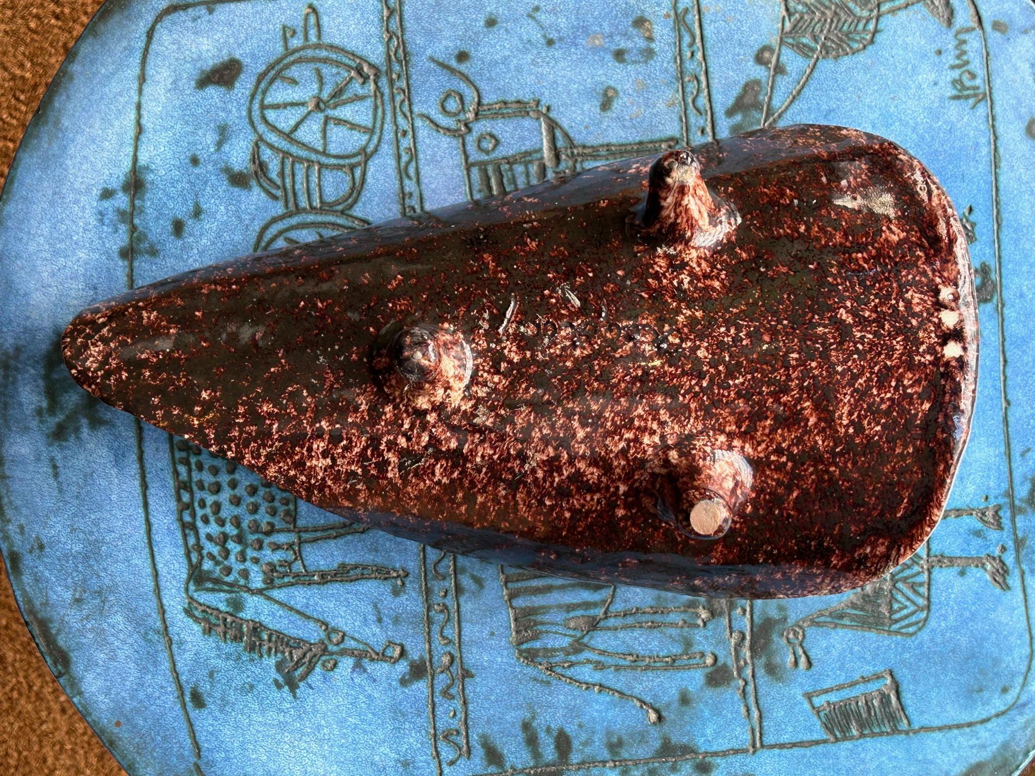 Búho de cerámica vide-poche de Accolay, Francia, años 60 Moderno en venta