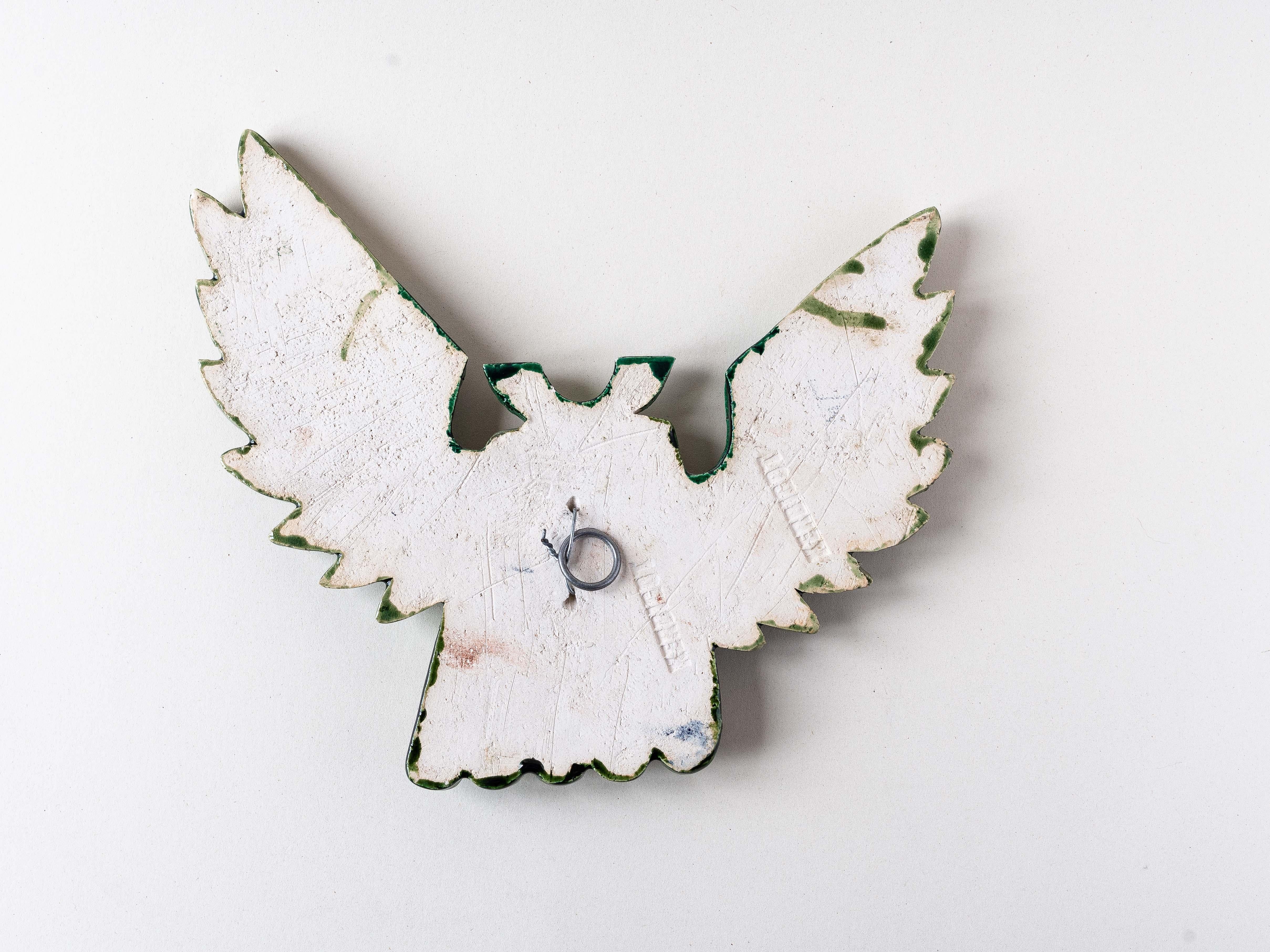 Ceramic Owl Wall-Mounted Sculpture, Mid-Century Modern from France 1