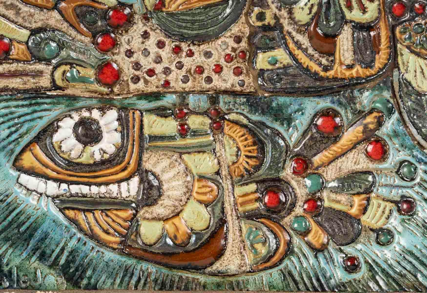 Pintura en cerámica de Roland Zobel, hacia 1960-1970. Moderno de mediados de siglo en venta