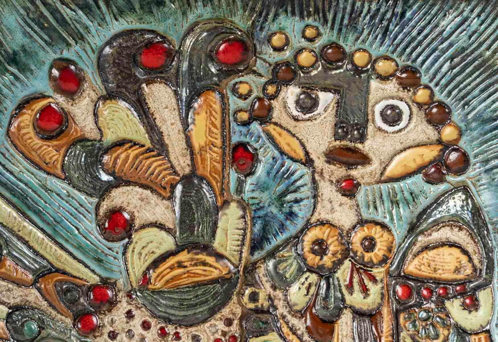 Pintura en cerámica de Roland Zobel, hacia 1960-1970. Francés en venta
