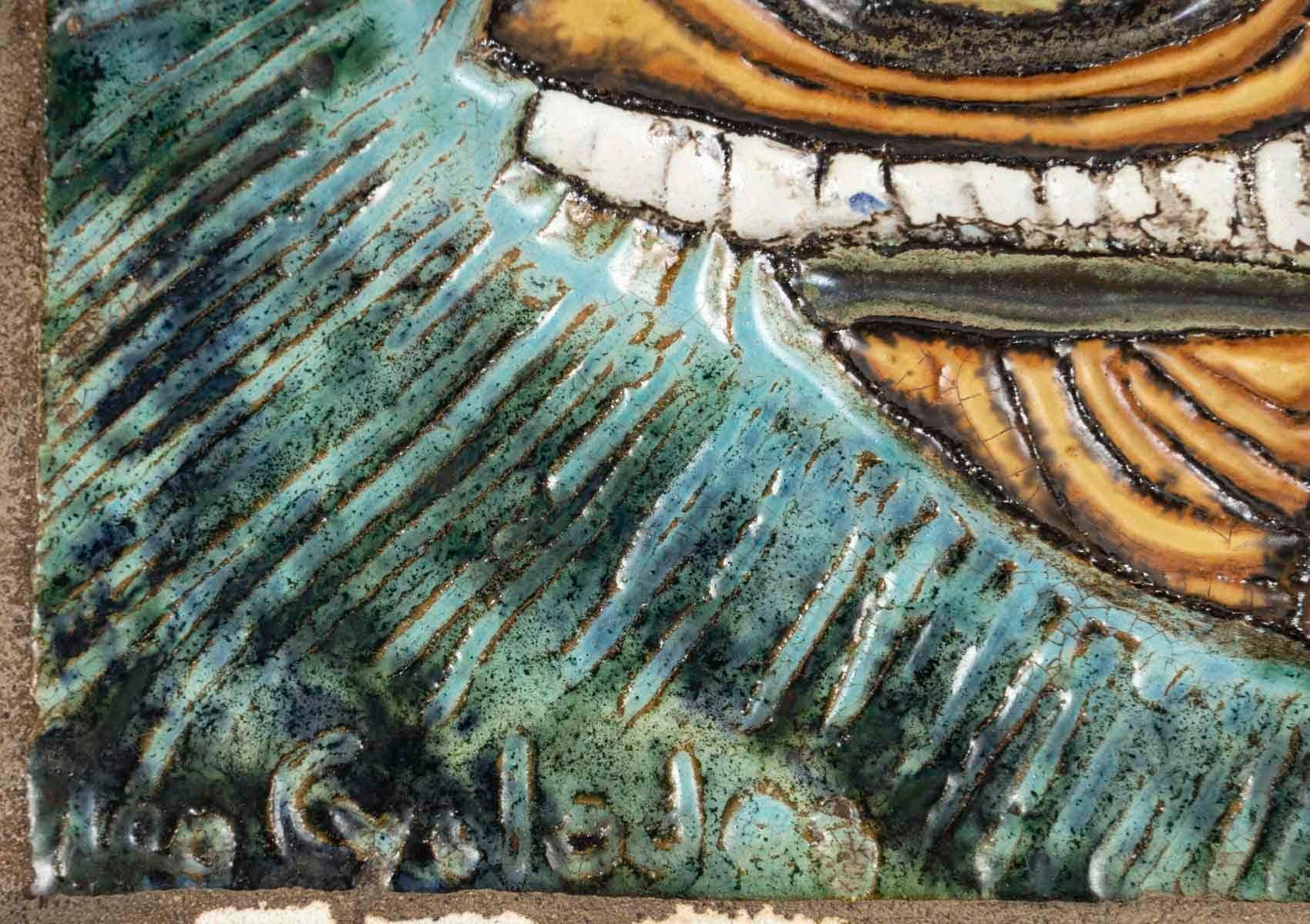 Pintura en cerámica de Roland Zobel, hacia 1960-1970. Cerámico en venta