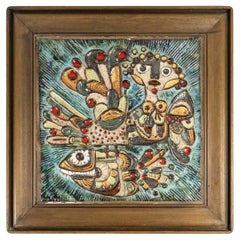 Pintura en cerámica de Roland Zobel, hacia 1960-1970.