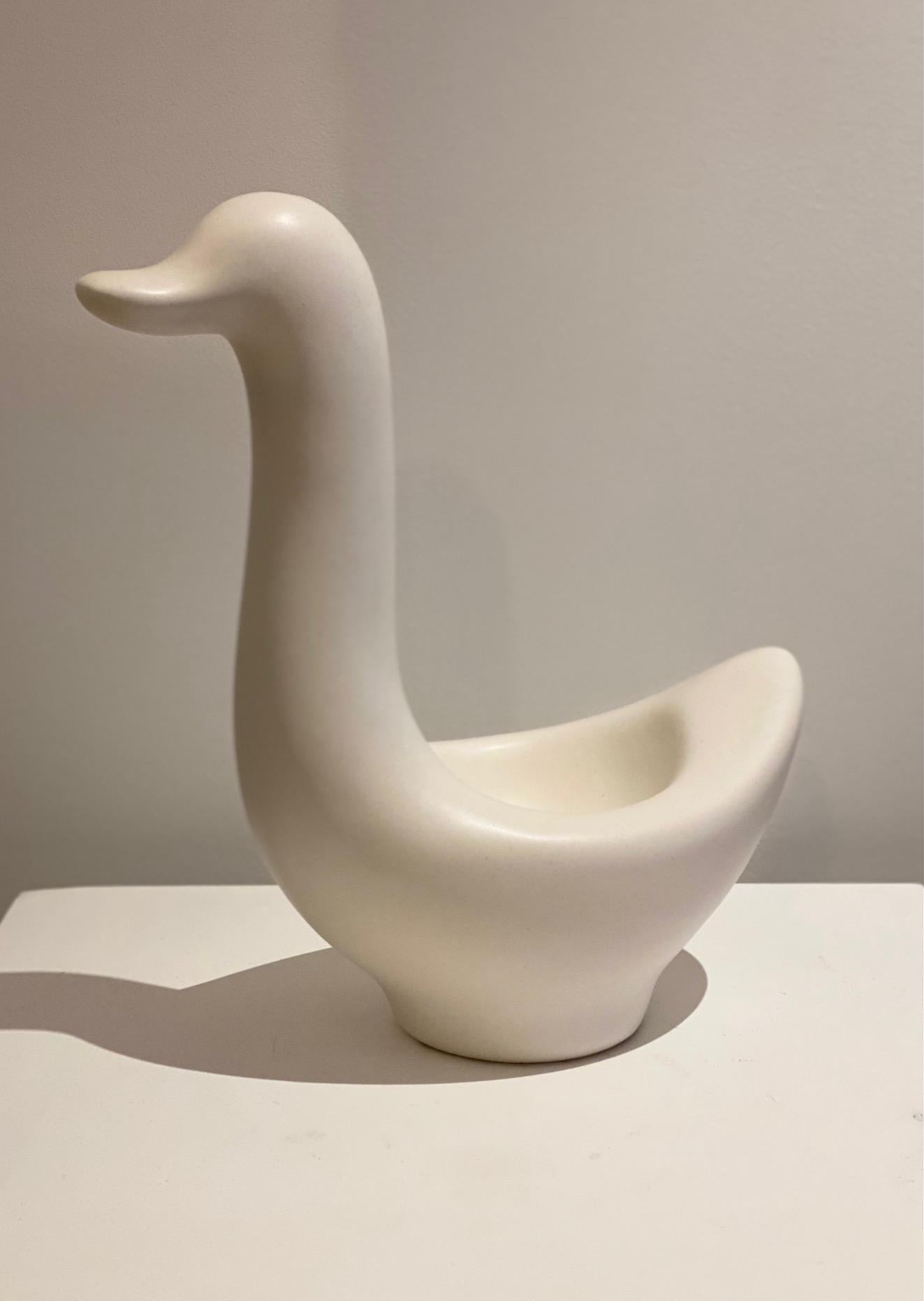 Ceramic Pair of Black and White Swans by André Baud, Vallauris, 1950s For Sale 5