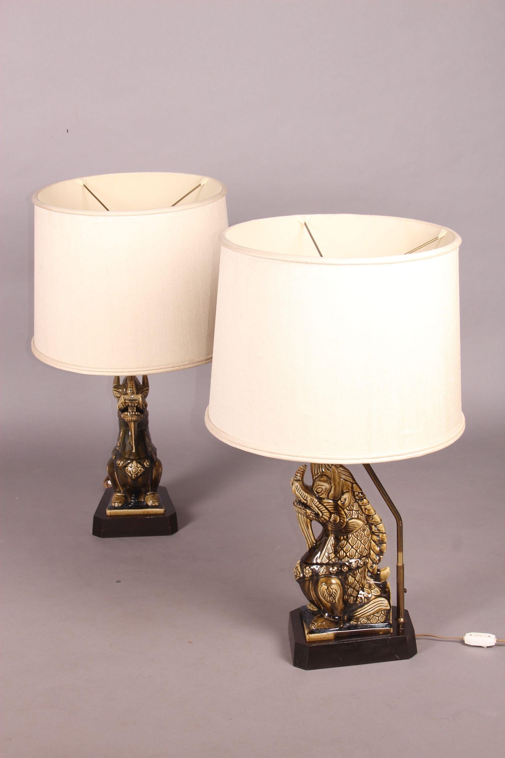 European Ceramic Pair of Table Lamp