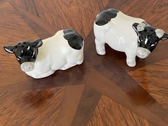 Ceramic Pair Salt and Pepper Shakers Cows Figurine